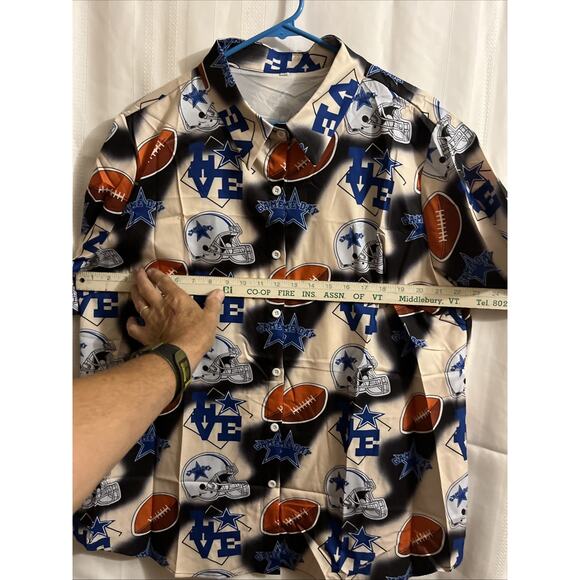 Game Day Football Novelty Team Hawaiian Button Down Shirt Unisex Adults 2XL - Picture 5 of 7